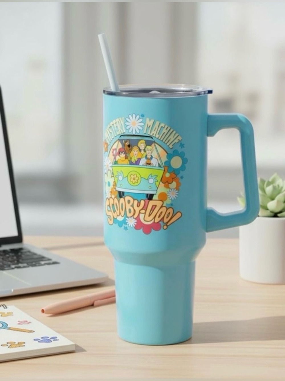 Scooby-Doo Mystery Machine Double Walled Stainless Tumbler with Straw - 40oz